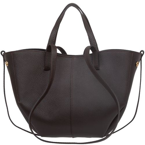 VERA PELLE torebka damska skórzana shopper mała rozpinana V695 c.brązowa na Arena.pl