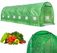 TUNEL OGRODOWY UV-4 SZKLARNIA 6x3m NAMIOT FOLIOWY 13 OKIEN 18m2 DUŻY