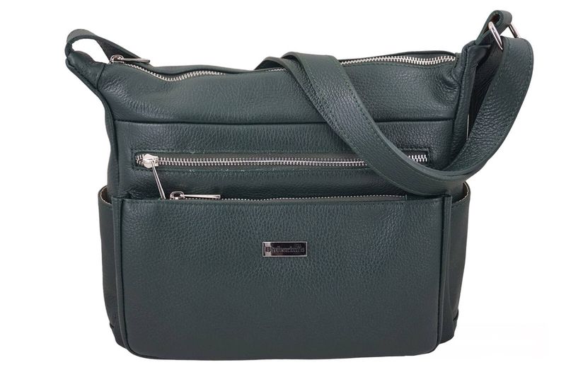 Codzienna i praktyczna torebka na ramię - Zielona ciemna zdjęcie 1