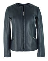 Zapinana klasyczna damska Skórzana kurtka "Aneta" z ozdobną plisą Bukowski Rozmiar odzieży M