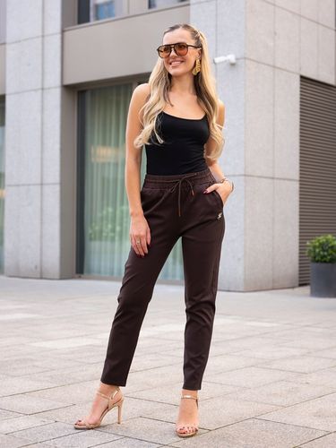 Luźne SPODNIE Dresy CASUAL Wiązanie W Pasie Prosta Nogawka Mucha na Arena.pl