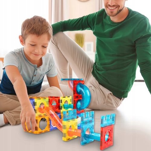 KLOCKI MAGNETYCZNE KONSTRUKCYJNE TOR KULKOWY RAINBOW MAGNETIC TILES PANELE na Arena.pl
