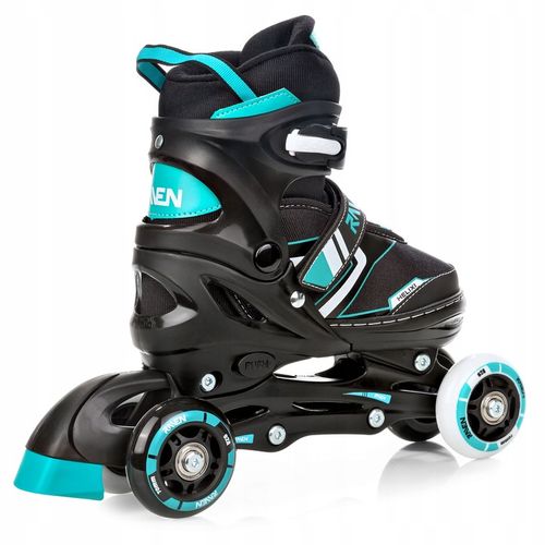 Rolki Wrotki Regulowane 3w1 RAVEN Helixi Black/Mint 34-37 Kółko LED na Arena.pl