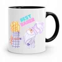 Kubek Czarny Prezent Dla Piekarza Best Baker Z Nadrukiem Ze Zdjęciem
