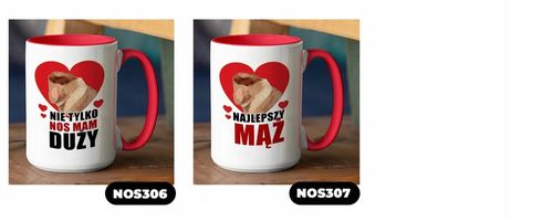 DUŻY Kubek XXL Czerwon Prezent na WALENTYNKI Wzory na Arena.pl