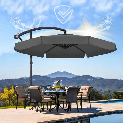 PARASOL ogrodowy DUŻY SKŁADANY SOLIDNY z WYSIĘGNIKIEM i FALBANĄ + POKROWIEC na Arena.pl