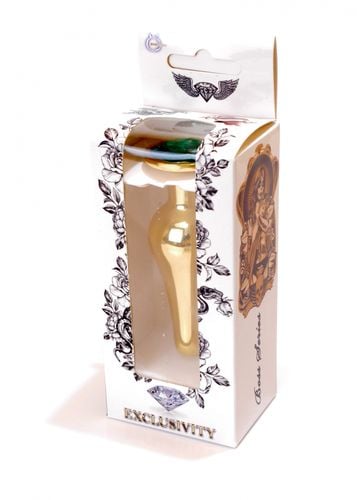plug jewellery gold butt plug  green na Arena.pl