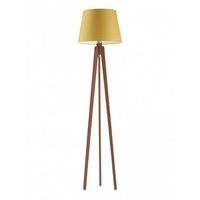 Oświetlenie podłogowe CURACAO abażur musztardowy stelaż mahoniowy