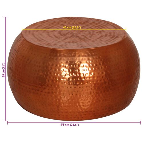 Stolik kawowy w kolorze mosiądzu, Ø55x28 cm, aluminium na Arena.pl