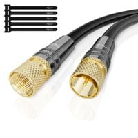 Kabel antenowy satelitarny 60m 2x F miedź OFC 4K DVB-T2 DVB-S2 koncentryk