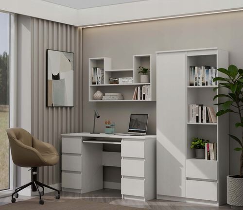 REGAŁ WISZĄCY BILBAO 4P BIEL BIAŁY - PÓŁKI ŚCIENNE, NOWOCZESNY DESIGN na Arena.pl