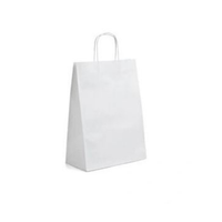 BIAŁA Torba papierowa 18x8x21 rolowany uchwyt