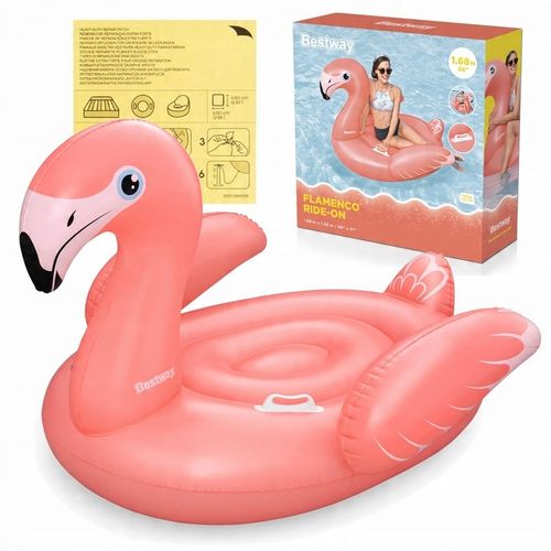 Materac Dmuchany Flaming GIGANT na Basen Plażę Uchwyty 168x120cm Bestway na Arena.pl