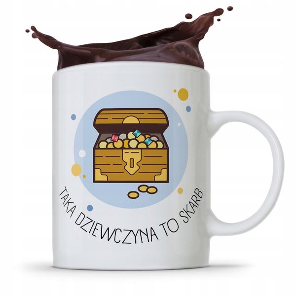 Kubek Prezent Dla Dziewczyny Dziewczyna To Skarb Z Nadrukiem Ze Zdjęciem zdjęcie 1