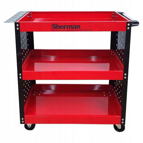 Wózek trzypółkowy warsztatowy narzędziowy 3PA cz ze ściankami Sherman na Arena.pl