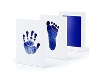 Odcisk rączki stópki dziecka pamiątka na narodziny tusz duży xl granatowy