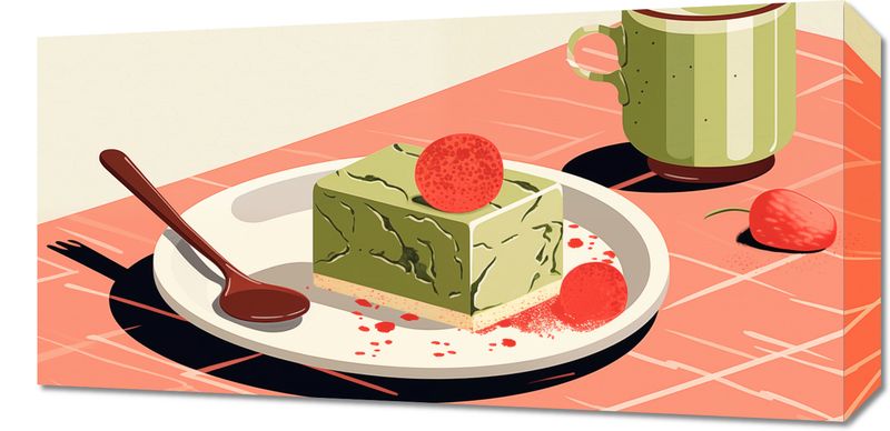 Obraz 60x30cm Deser Matcha zdjęcie 1