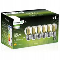 6x Żarówka LED E27 Kulka 7W 806lm 4000K Neutralna CCD 360° Filament