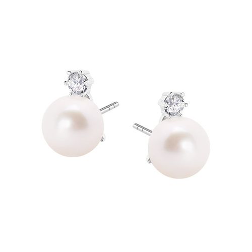 Srebrne kolczyki KDN6430 - Naturalne Perły hodowane słodkowodne na Arena.pl