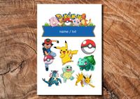 Wydruk cukrowy na tort A4 Pokemon Pokemony napis DIY
