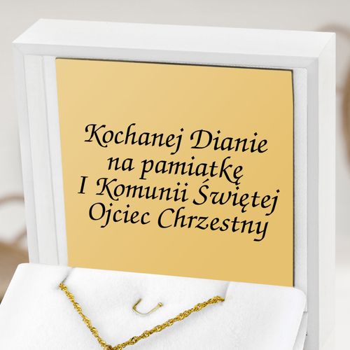 ZŁOTY medalik z łańcuszkiem Prezent na KOMUNIĘ od ojca chrzestnego na Arena.pl