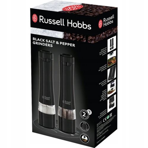 MŁYNEK DO SOLI I PIEPRZU RUSSELL HOBBS ZESTAW 2 SZT. CZARNE REGULACJA na Arena.pl
