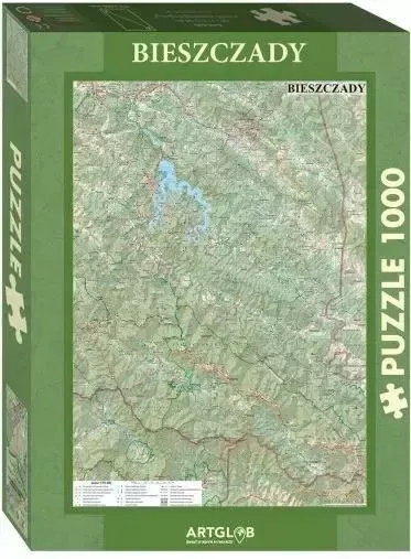 Puzzle 1000 - Bieszczady mapa turystyczna zdjęcie 1
