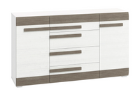 Komoda 2- Drzwiowa z Szufladami 165cm Sosna Śnieżna +Bodega Szara BLINKA ML