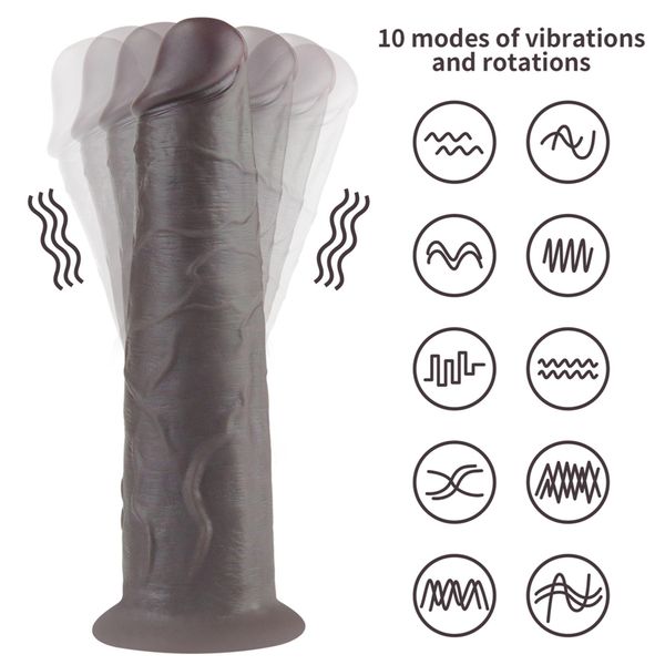 8.0'' Dual Layered Platinum Silicone Rotator zdjęcie 4