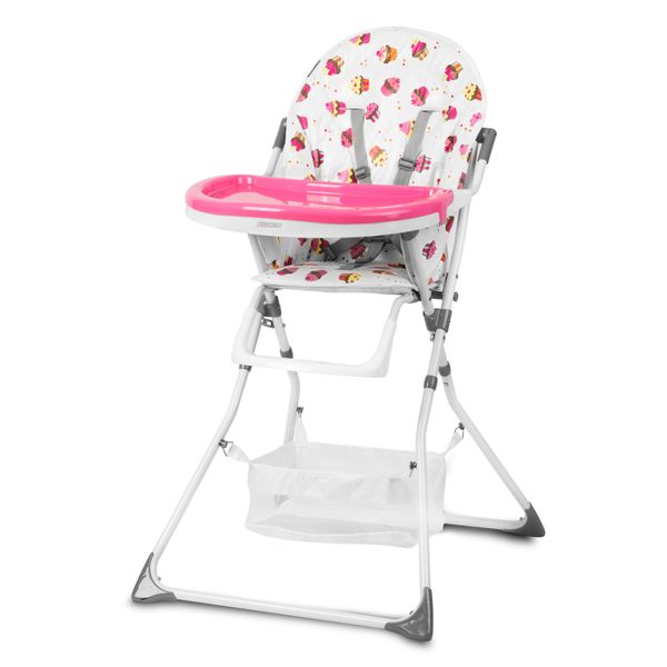 Krzesełko do karmienia Eldo biało-różowy zdjęcie 2
