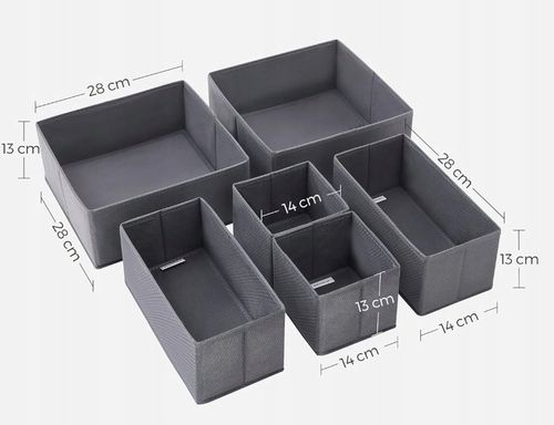 ORGANIZER NA BIELIZNĘ SKARPETKI DO SZUFLADY SZAFY ZESTAW POJEMNIK 6 na Arena.pl