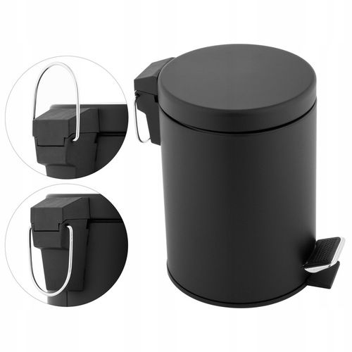Kosz na śmieci śmietnik 3L do WC łazienki toalety biura czarny LOFT YOKA na Arena.pl