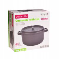 GARNEK KOCIOŁEK ALUMINIOWY Z POKRYWKĄ GAZ INDUKCJA SOLIDNY 4,5L KAMILLE