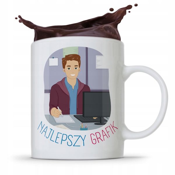 Kubek Prezent Urodzinowy Dla Najlepszego Grafika Z Nadrukiem Ze Zdjęciem zdjęcie 1