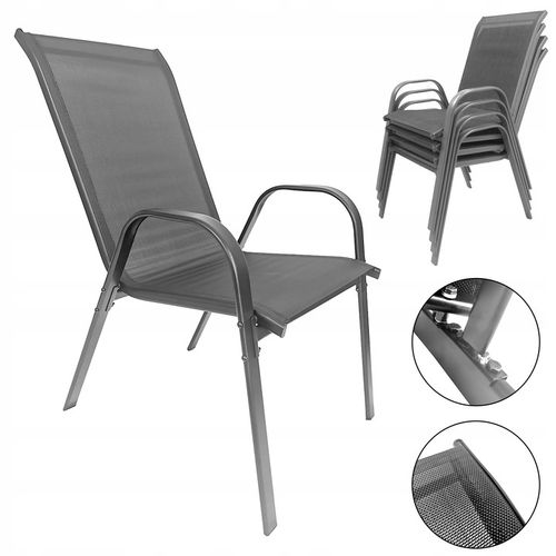 ZESTAW MEBLI OGRODOWYCH BALKON TARAS STÓŁ FI60 + 4x KRZESŁA MINORKA SZARE na Arena.pl