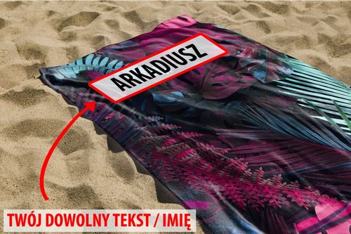 RĘCZNIK Kolorowe liście z twoim dowolnym tekstem 150x75cm 030I na Arena.pl