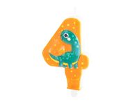 Świeczka urodzinowa z cyfrą "4", Dinozaury