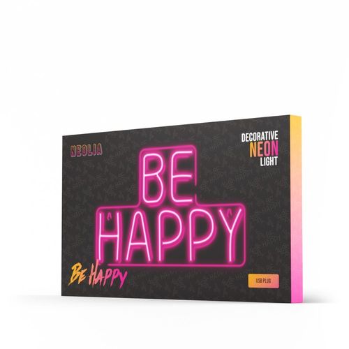 Neon PLEXI LED BE HAPPY róż NNE10 Neolia na Arena.pl