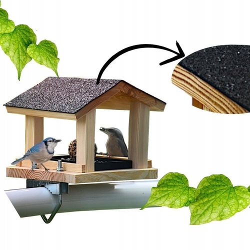 Karmnik dla ptaków na balkon uchwyt + WYSUWANA SZUFLADA - Producent na Arena.pl