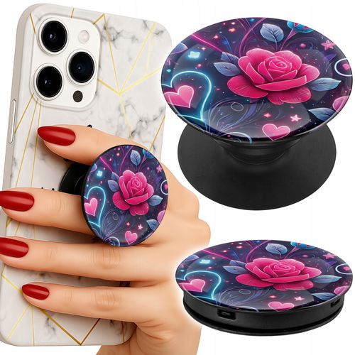 Uchwyt do telefonu Popsocket na palce/stojak SERCE, RÓŻA WZORY na Arena.pl