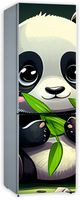 Naklejka samoprzylepna okleina na lodówkę panda jedząca bambusa 171x70 cm