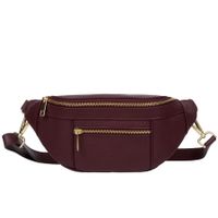 VERA PELLE nerka skórzana saszetka biodrówka V563 c.bordowa