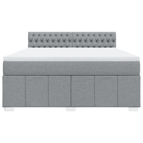 Łóżko kontynentalne z materacem, jasnoszare, tkanina, 180x200cm na Arena.pl