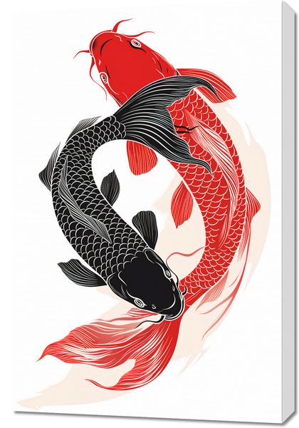 Obraz 60x90cm Yin i Yang Koi zdjęcie 1