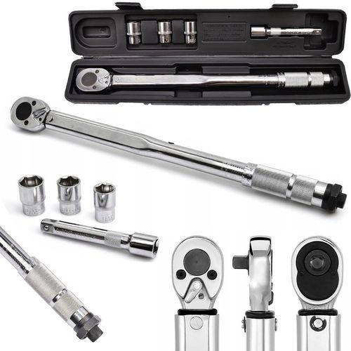 KLUCZ DYNAMOMETRYCZNY 1/2" 28-210NM + 3 CHROMOWANE NASADKI 17 19 21mm na Arena.pl