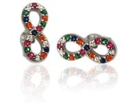 RODOWANE SREBRNE KOLCZYKI NIESKOŃCZONOŚĆ CYRKONIE