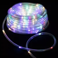 Wąż led 20 m kolorowy sznur 200 led RGBY Φ5mm z zasilaczem 8 funkcji