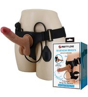 Realistyczne dildo z funkcją wibracji i wytrysku + pas