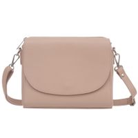 VERA PELLE torebka skórzana listonoszka 3 komorowa z paskiem V020 j.różowa