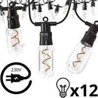 PARTY LIGHT GIRLANDA ZEWNĘTRZNA 12 ŻARÓWEK 12LED SPIRALNYCH 6,3M 230V